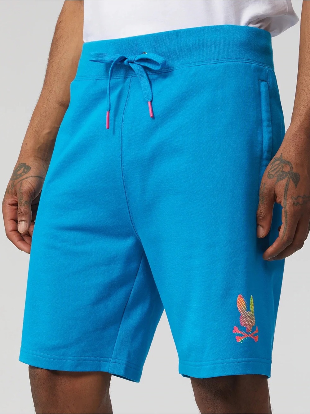 Psycho Bunny Bright Turquoise Athletic Drawstring Shorts Medium